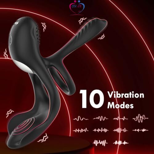 Anneaux de Pénis Sex Toys, 4 en 1 Anneau Penien - Anneau Homme Vibrant avec 10 Modes de Vibration, Sextoyse Homme Sex Toýs Couple Cockring Vibromasseurs Sex To Slide 4