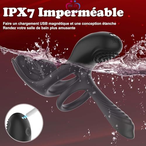 Anneaux de Pénis Sex Toys, 4 en 1 Anneau Penien - Anneau Homme Vibrant avec 10 Modes de Vibration, Sextoyse Homme Sex Toýs Couple Cockring Vibromasseurs Sex To Slide 2