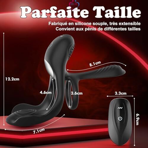 Anneaux de Pénis Sex Toys, 4 en 1 Anneau Penien - Anneau Homme Vibrant avec 10 Modes de Vibration, Sextoyse Homme Sex Toýs Couple Cockring Vibromasseurs Sex To Slide 3