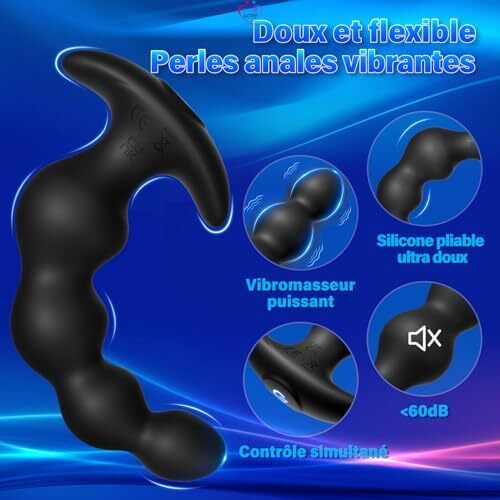 Plug Anal Vibromasseur Sex Toys - 14cm Extenseur plug anus plaisir pour hommes, femmes et couples, jouet sexuel plug anale est livré avec 9 modes de vibration e Slide 2