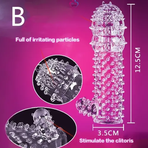 Ensemble de dents en silicone multi-formes préservatif en cristal transparent jouet sexuel pour adultes préservatif réutilisable transparent Slide 4