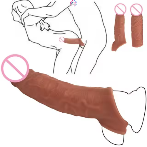 Pénis réutilisable Extender Réaliste Pénis Préservatif Silicone Extension Sex Toy pour Hommes Cock Agrandisseur Préservatif Gaine Retard - Annonce sur OnSeLove