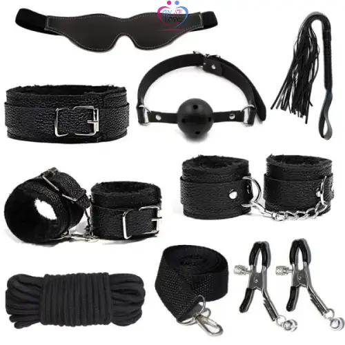 9 pcs/set En Cuir Bondage Kit Sadomasochiste pour Adulte Slide 4