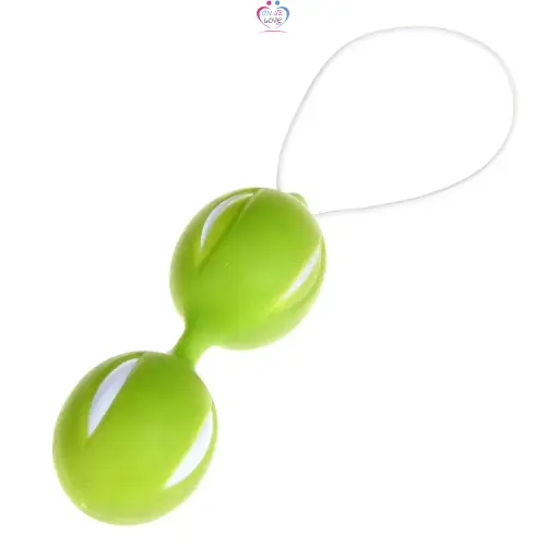 Boules chinoises ou Kegel avec trois poids différents pour exercer et renforcer le sol pelvien, avec une forme amusante de balles de tennis. - Annonce sur OnSeLove