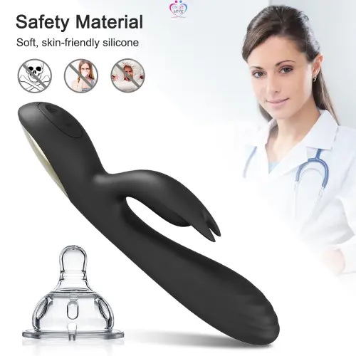 AAKOMA Vibromasseur Rabbit Sex Toy Gode pour femme, 10 modes de vibrateurs de fréquence Godes en silicone Sex Toy, Stimulateur clitoridien étanche Godes adultes Slide 4