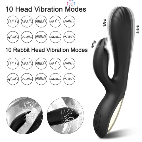 AAKOMA Vibromasseur Rabbit Sex Toy Gode pour femme, 10 modes de vibrateurs de fréquence Godes en silicone Sex Toy, Stimulateur clitoridien étanche Godes adultes Slide 5