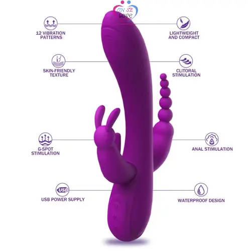 Vibreur Vibromasseur Double langue 3 en 1 pour femmes, Sexy, point G, mamelon, Clitoris, gode Anal, jouets sexuels pour adultes - Annonce sur OnSeLove