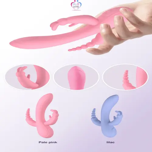 Vibreur Vibromasseur Double langue 3 en 1 pour femmes, Sexy, point G, mamelon, Clitoris, gode Anal, jouets sexuels pour adultes Slide 4