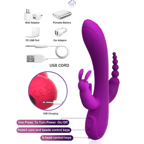 Vibreur Vibromasseur Double langue 3 en 1 pour femmes, Sexy, point G, mamelon, Clitoris, gode Anal, jouets sexuels pour adultes Slide 6