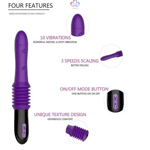 Vibromasseur à poussée - Avec ventouse - Vibromasseur point G - 3 modes de pénétration - 10 modes de vibration - 17,8 cm Slide 3