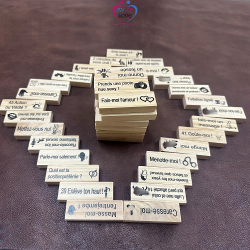 Jeu de Tour à Construire en Bois pour Couples Cadeau Saint-Valentin - Annonce sur OnSeLove